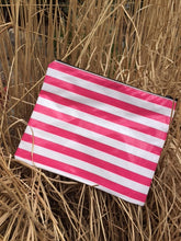 sarahjane flat zip pouch pink stripe