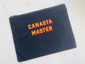 Canasta Masta Black Flat zip pouch