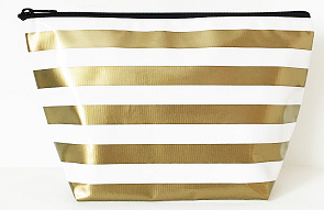 sarahjane cosmetic bag gold stripe