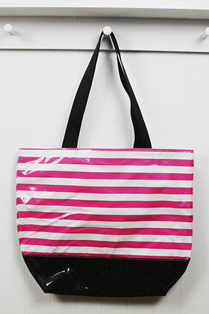 New Victoria's Secret Striped Pink and White Beach Tote Bag with