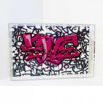 Acrylic tray Love Graffiti theme