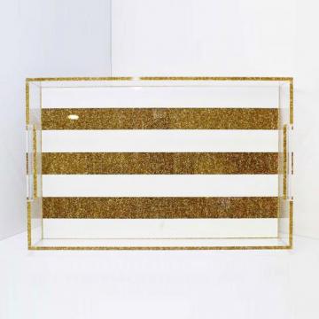 Acrylic tray White Stripe theme